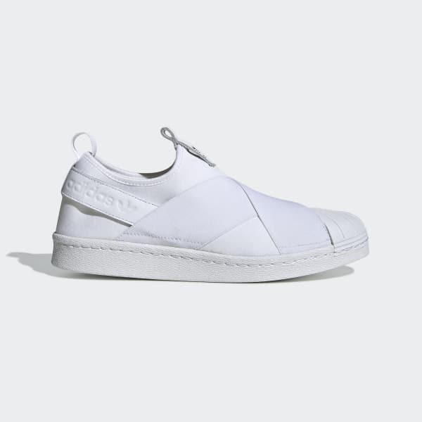 adidas superstar slip on shoes white