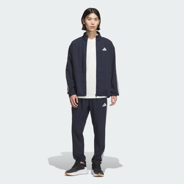 ブルー スリーストライプス レギュラーフィット ライトウーブントラックトップ