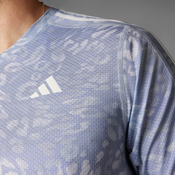 Grey Own The Run CLIMACOOL 3-Stripes Tee