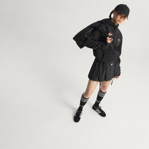 Negro Minifalda con Detalles de Lazos