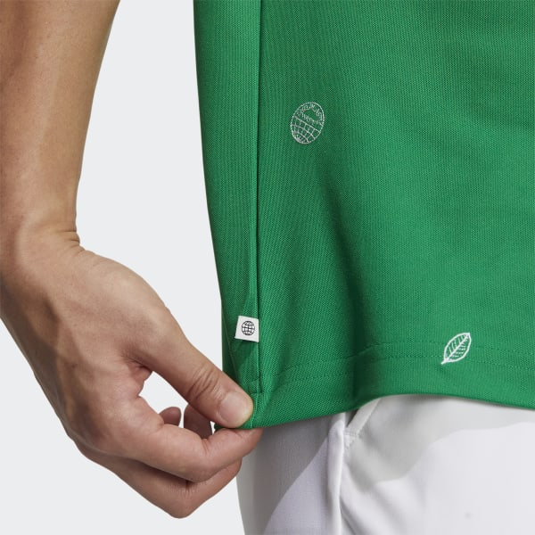 adidas Play Green Monogram Polo Shirt - White, Men's Golf