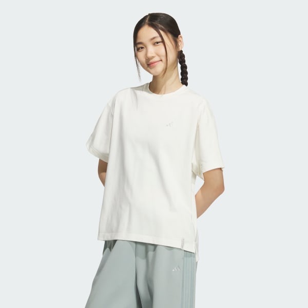 ホワイト エッセンシャルズ プラス スリーストライプス ルーズフィット半袖Tシャツ