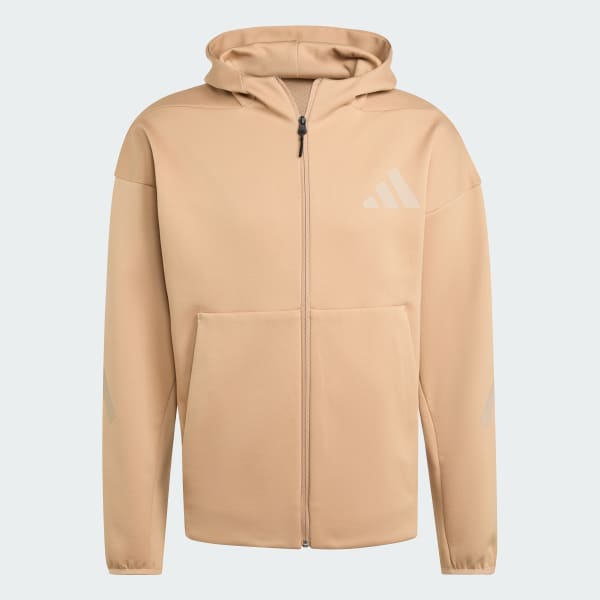 adidas Z.N.E. Full-Zip Hooded Track Jacket - Brown | Free