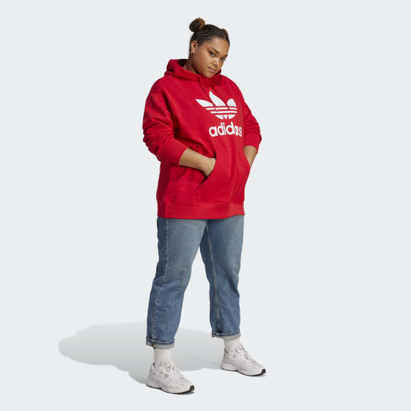 adidas Trefoil Hoodie (Plus Size) - Red | Women's Lifestyle | adidas US