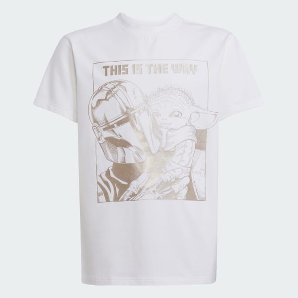 White ADIDAS STAR WARS MANDALORIAN GRAPHIC T-SHIRT