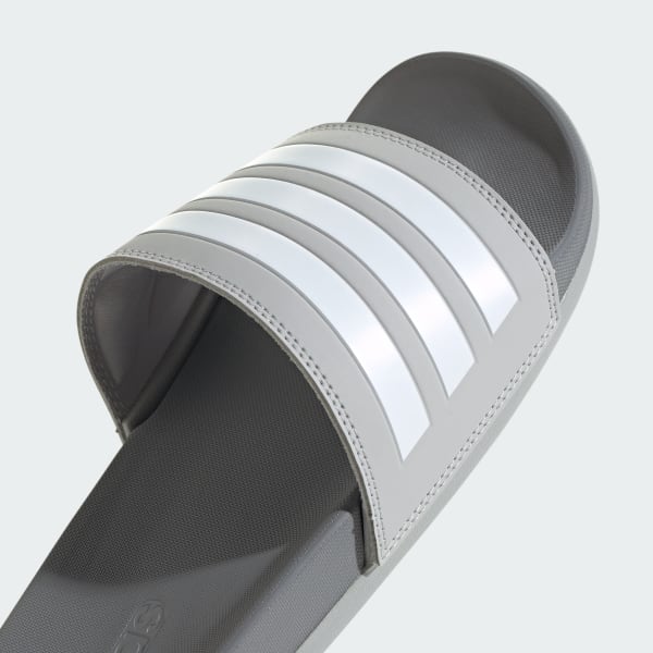 Adidas cloudfoam slides grey online
