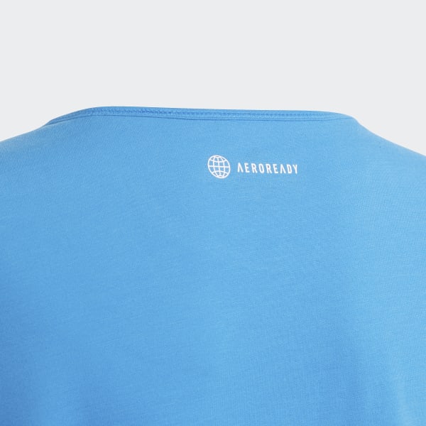 Azul Camiseta AEROREADY Power Training Cropped Logo