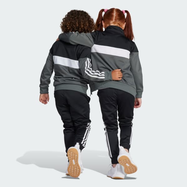 adidas Tiberio 3-Stripes Colorblock Shiny Track Suit Kids - Black | adidas  Deutschland