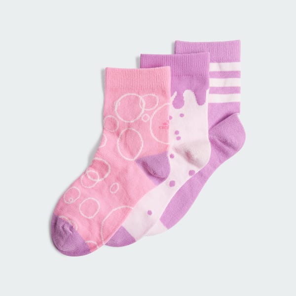Pink Graphic Socks 3 Pair Pack Kids