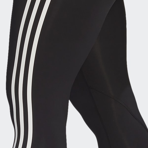 adidas Womens Plus Designed to Move 3 Stripes 7/8 Leggings - Black