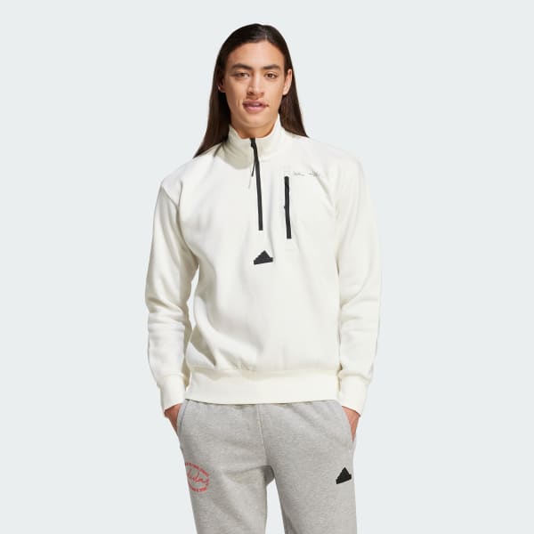 Felpa City Escape Fleece Half Zip Bianco adidas adidas Italia