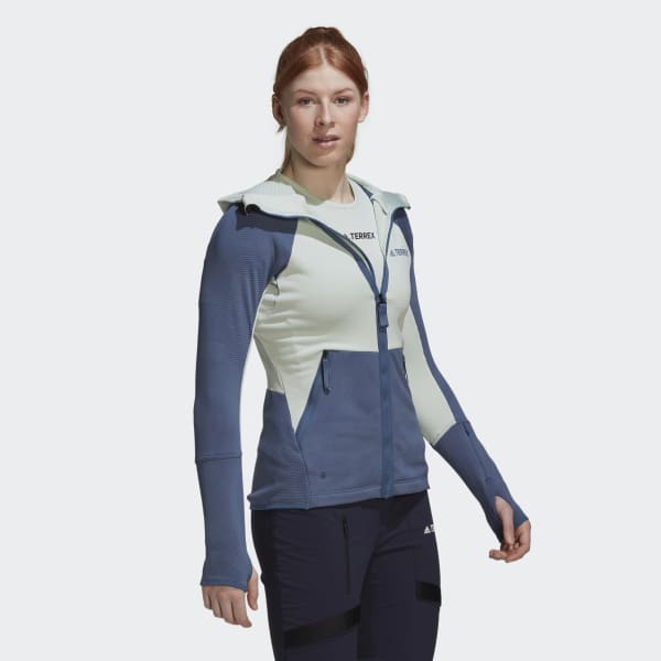 Green Terrex Tech Flooce Hooded Hiking Fleece Jacket CC806