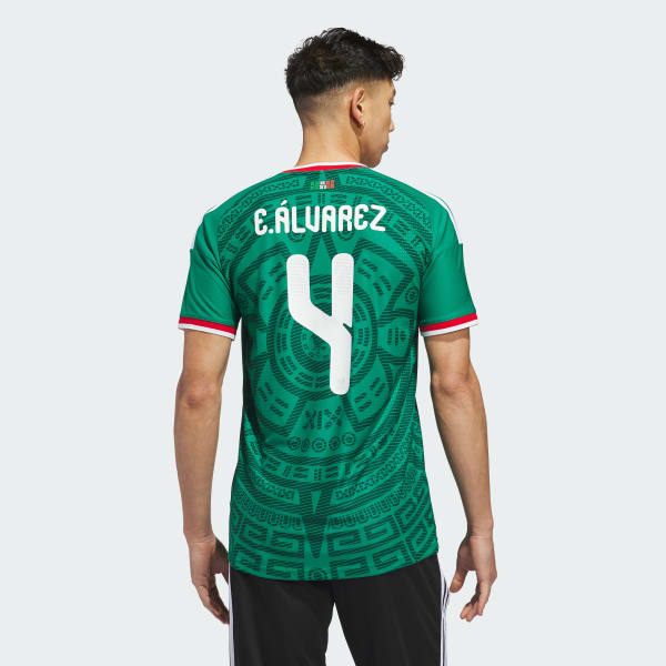 adidas Mexico 26 Home Alvarez Authentic Jersey - Green | Free