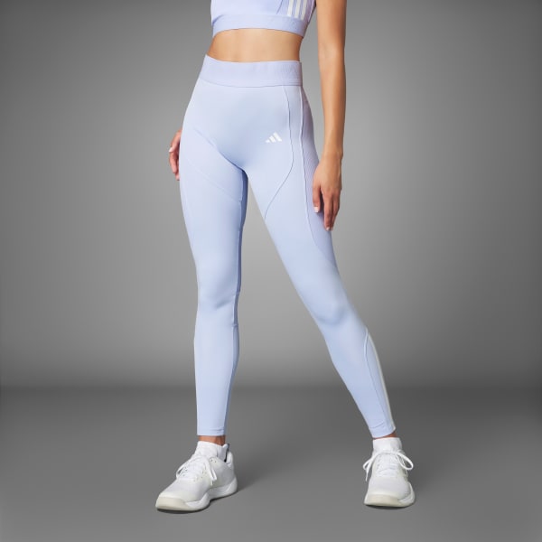 adidas Hyperglam Full Length Ribbed Leggings Purple adidas Ireland