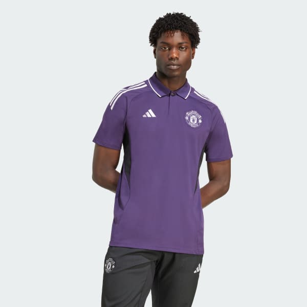 adidas Manchester United Tiro 25 Competition Polo Shirt Purple