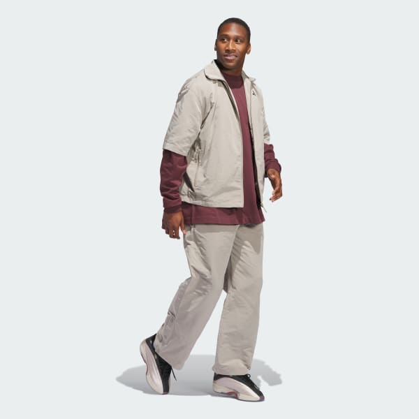 Beige adidas Basketball Full-Zip Shooting Shirt (Gender Neutral)