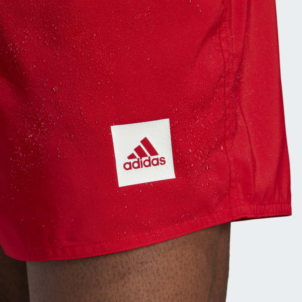 Rot Kurze, einfarbige Badeshorts
