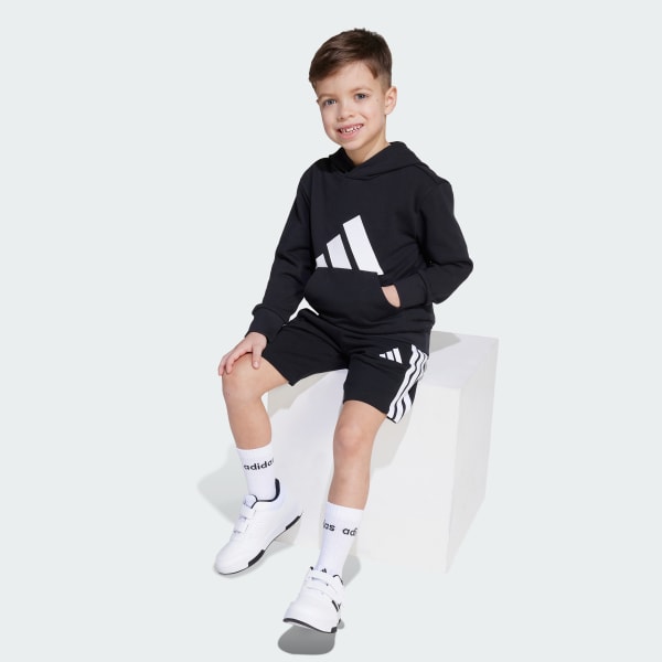 Negro Polera con Capucha Essentials Niños
