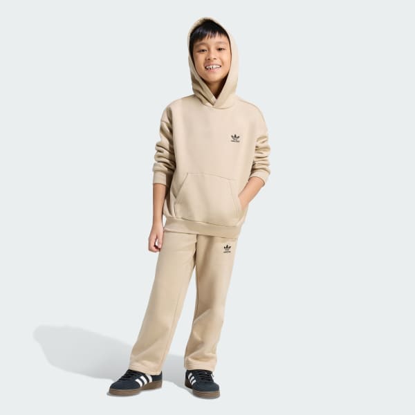 Beige Ensemble hoodie oversize pantalon ourlet ouvert