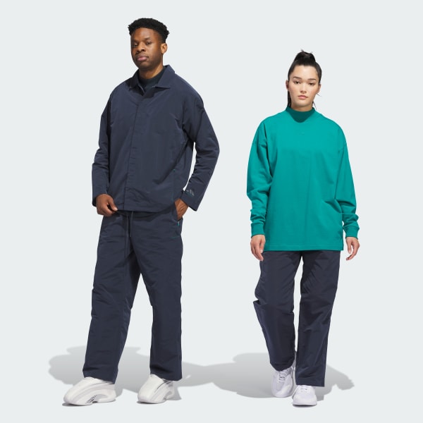 Mau-xanh-da-troi Quần Dệt Khuy Bấm adidas Basketball