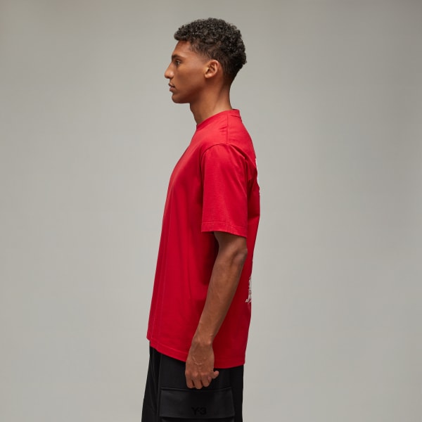 Red Y-3 Graphic Short Sleeve Tee