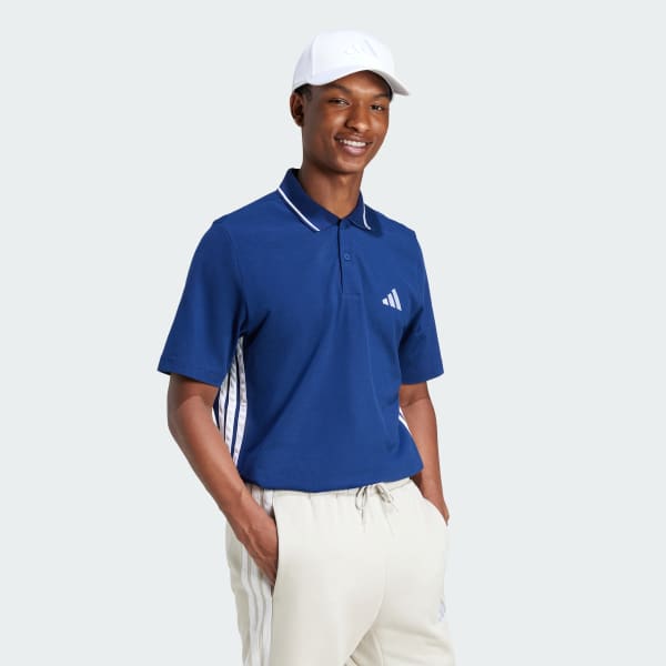 Blu Polo Essentials 3-Stripes Piqué