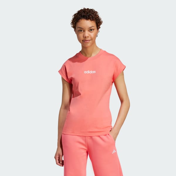 Rosa Camiseta Algodão Essentials Linear