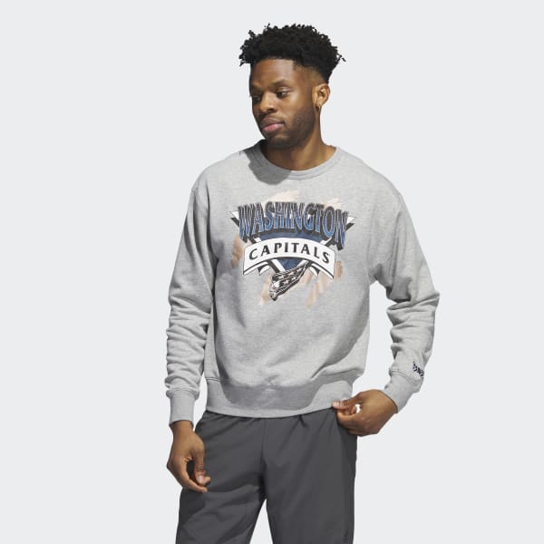 Washington Capitals Fanatics Branded Wave Off Vintage Crew Sweatshirt -  Sports Grey - Mens