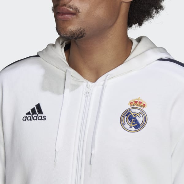 Branco Casaco com capuz 3-Stripes ADN do Real Madrid CV405