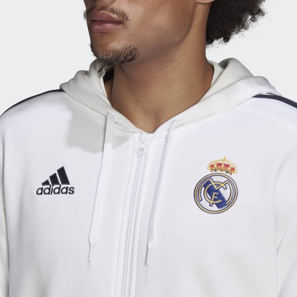 Wit Real Madrid DNA 3-Stripes Ritshoodie CV405