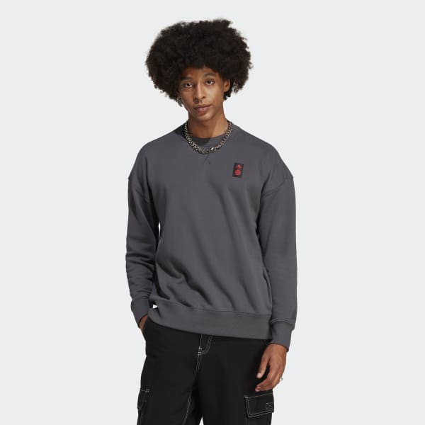 Szary FC Bayern Lifestyler Crew Sweatshirt VX051