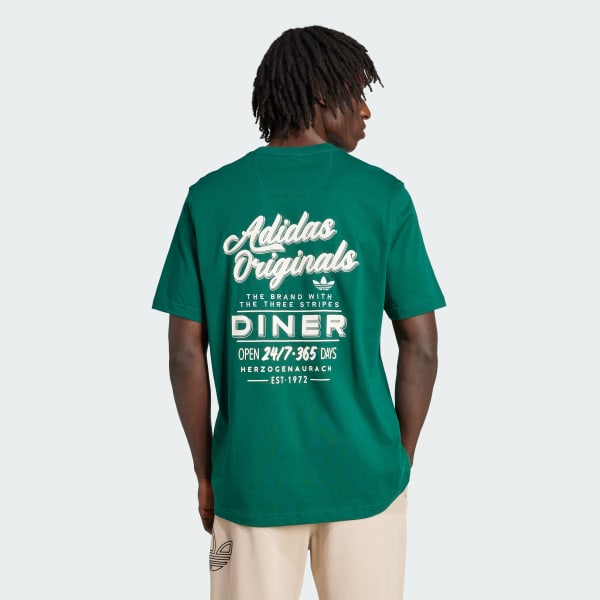 Grun Diner Text Graphic Loose T-Shirt
