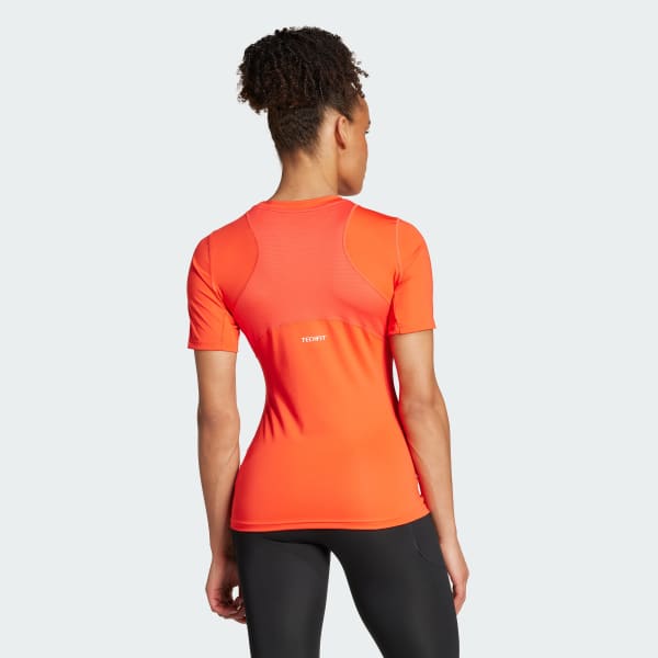 Orange T-shirt d'entraînement Techfit