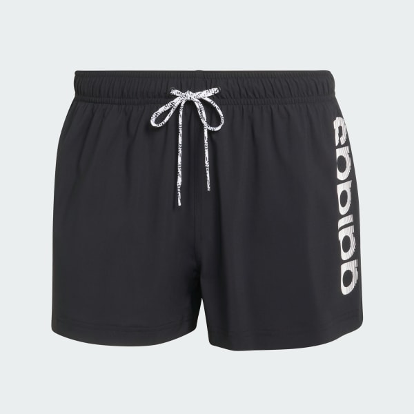 Negro SHORTS DE NATACIÓN LOGO DE TEJIDO ELÁSTICO, LARGO DE 8 CM