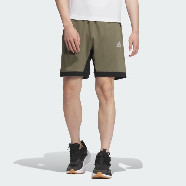 グリーン アディダスアダプテーション レギュラーフィット ダブルニットショーツ