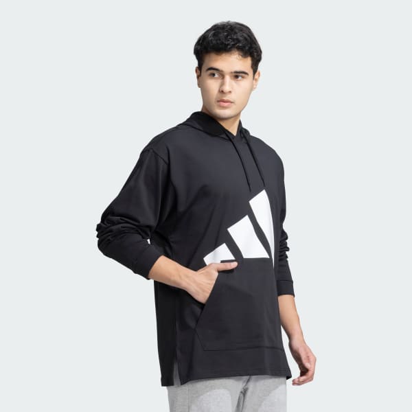 Black Bold Logo Single Jersey Hoodie