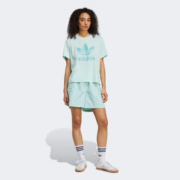 Turquoise Adicolor Trefoil Boxy Tee