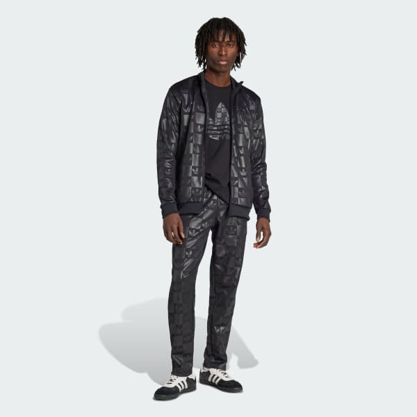 cerná Monogram All Over Print Regular Track Top