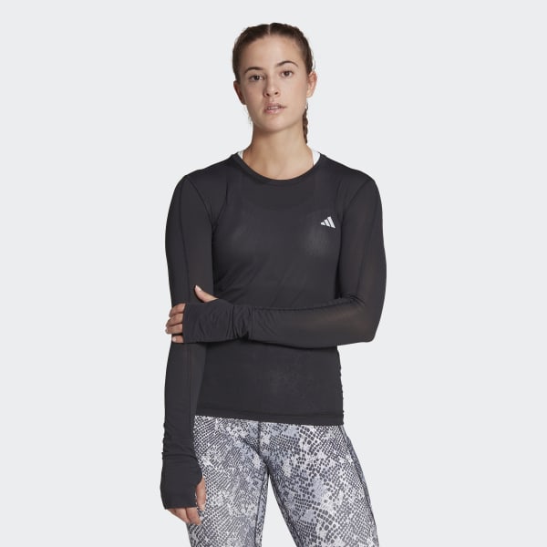Svart Fast Running Long Sleeve Tee