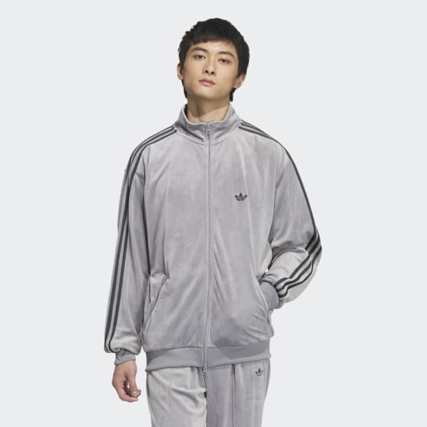 アディダス ベロア トラックジャケット - グレー | アディダス ジャパン