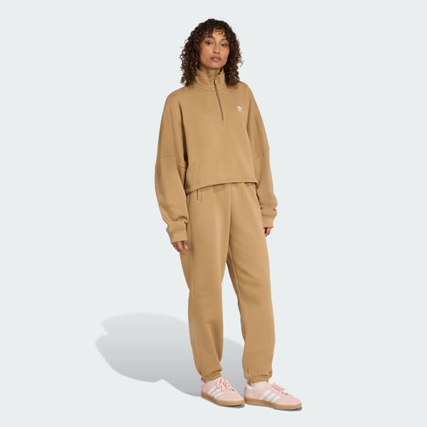 Marron Sweat-shirt molleton zip 1/2 Essentials