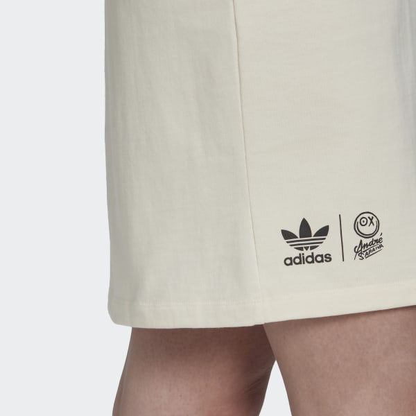 Wit adidas Originals x André Saraiva T-shirtjurk CU153