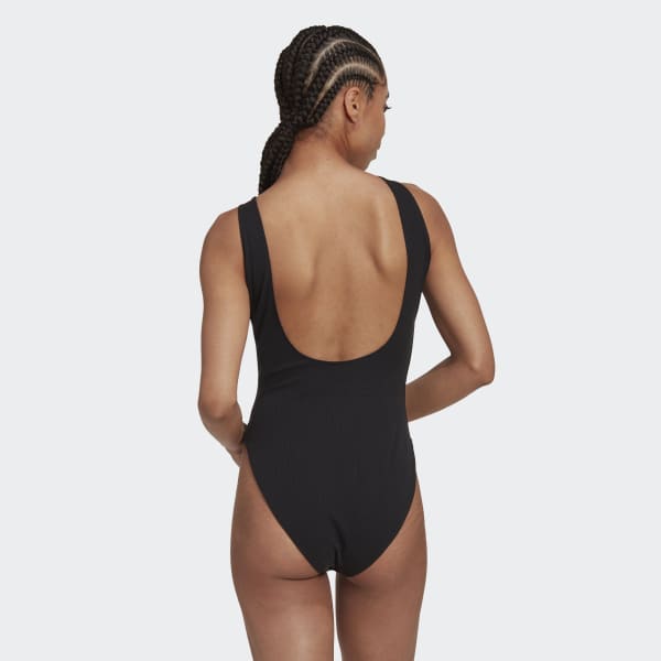Czerń Ribbed Bodysuit TW455