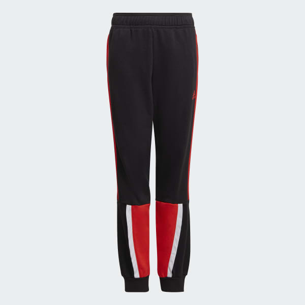black and red adidas joggers