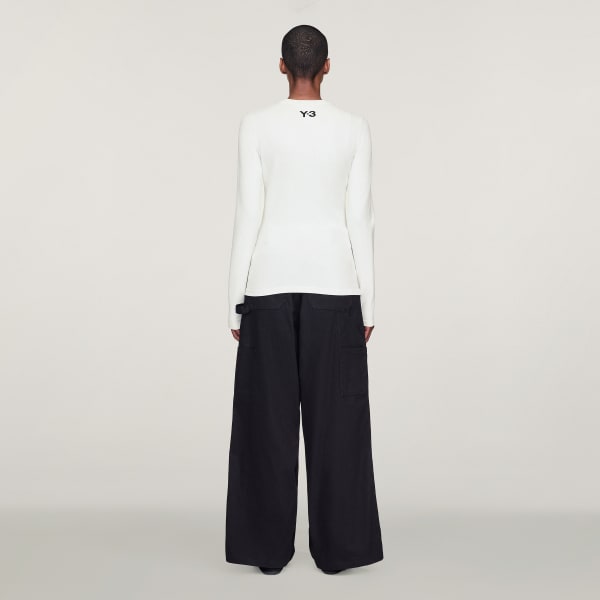 トップス Y-3 3 STRIPE PACKABLE LONG SLEEVE TEE M Y-3 3 Stripe Long Sleeve T-Shirt in Off White/Black Y-3