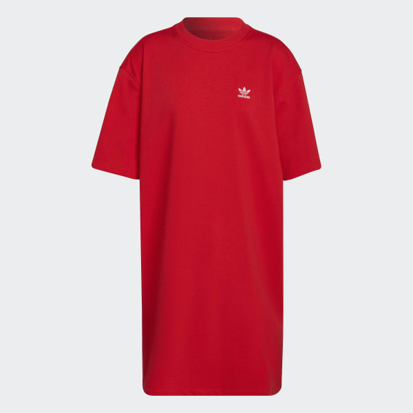 Rood Adicolor Classics Big Trefoil T-shirt Jurk CC967