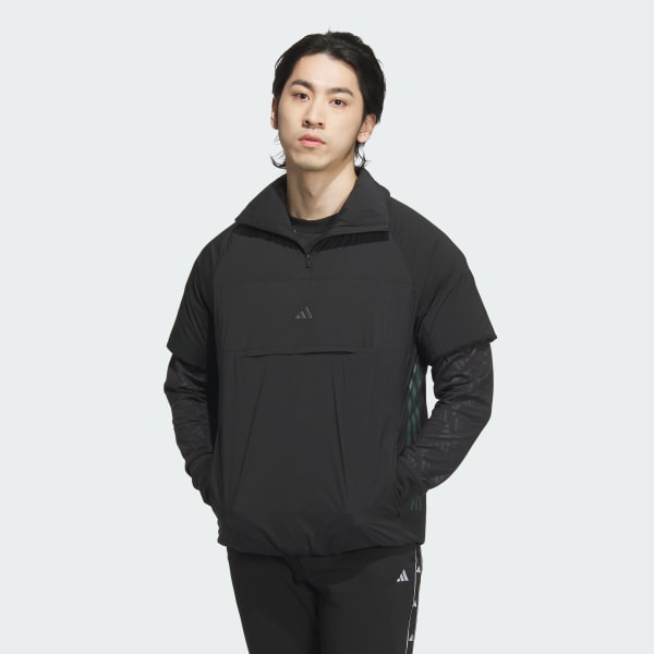 Black 다운 반팔 아노락