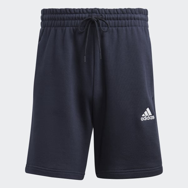 Niebieski Essentials French Terry 3-Stripes Shorts