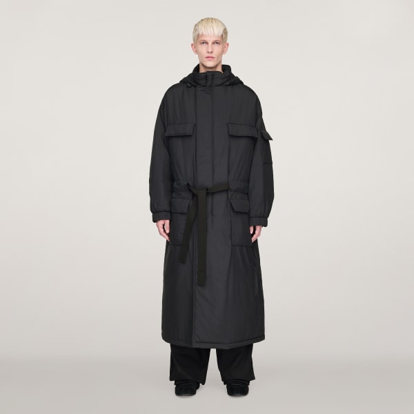 Noir Parka à capuche matelassée Y-3