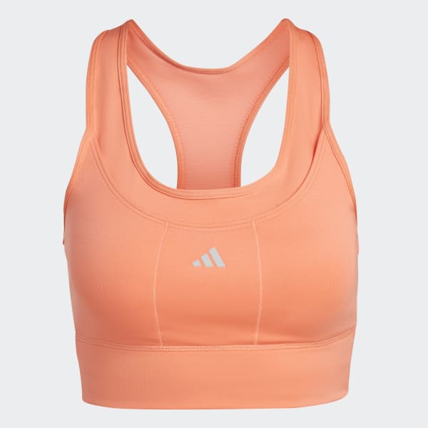 Laranja Top Médio Suporte Running Pocket